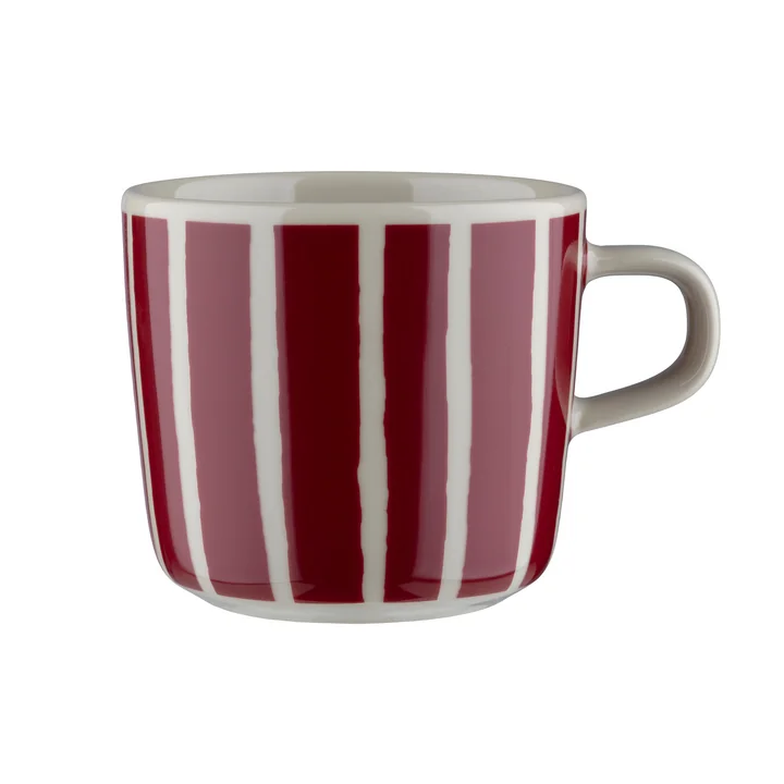Marimekko - Tasse Piccolo avec anse 200 ml, naturel / bourgogne