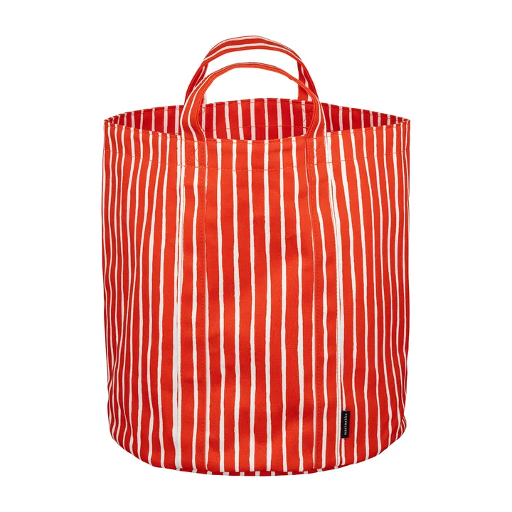 Marimekko - Piccolo Panier à linge 32 x 37 cm, rouge / blanc