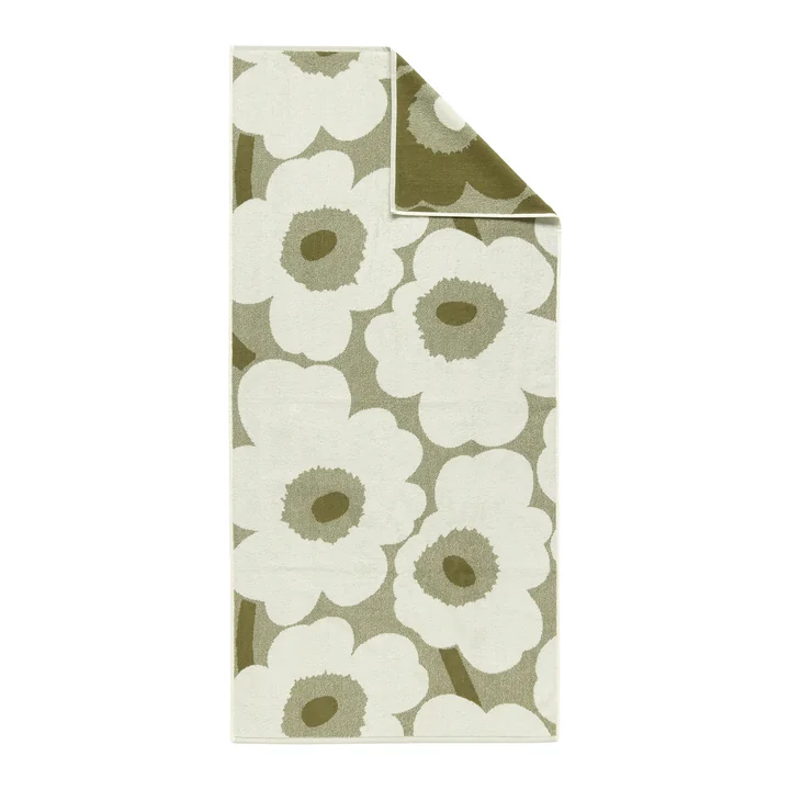 Marimekko - Unikko Serviette de bain 70 x 150 cm, green umber / cream