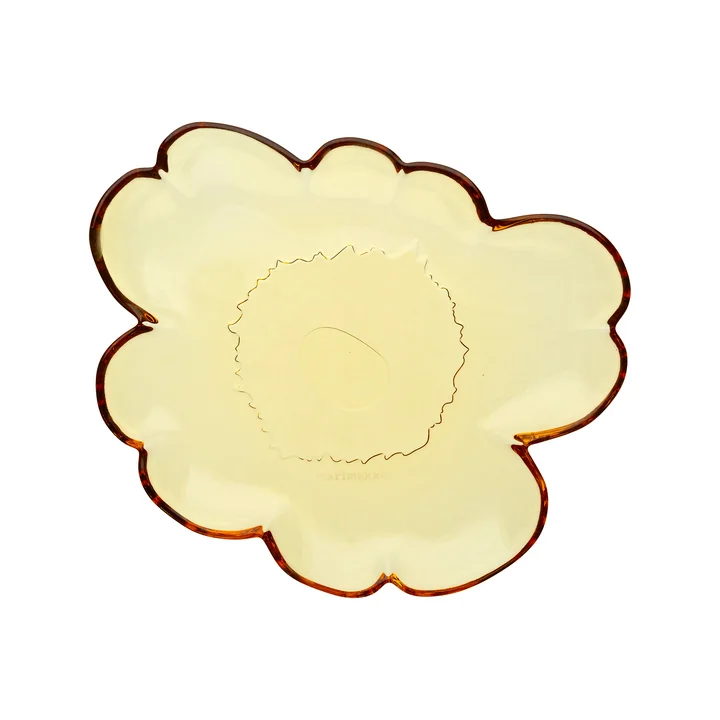 Marimekko - Unikko Assiette en verre, 20 cm, ambre