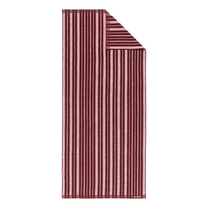 Marimekko - Serviette de bain Raide, 70 x 150 cm, bourgogne / rose
