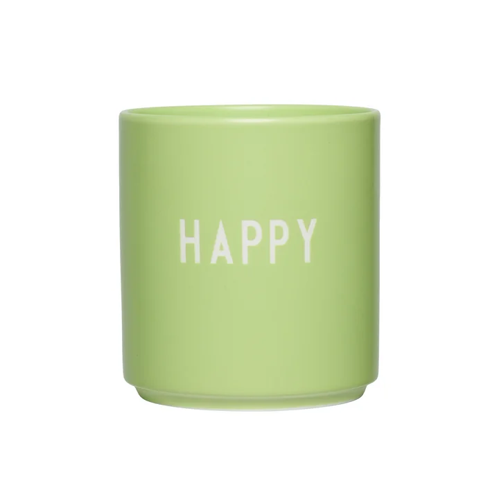 Design Letters - AJ Favourite Tasse en porcelaine, Happy / shadow lime