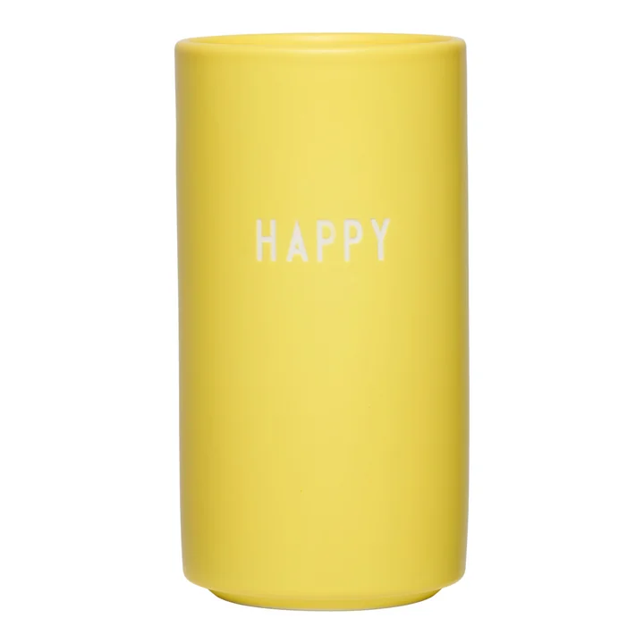 Design Letters - AJ Favourite Vase en porcelaine, Happy / jaune