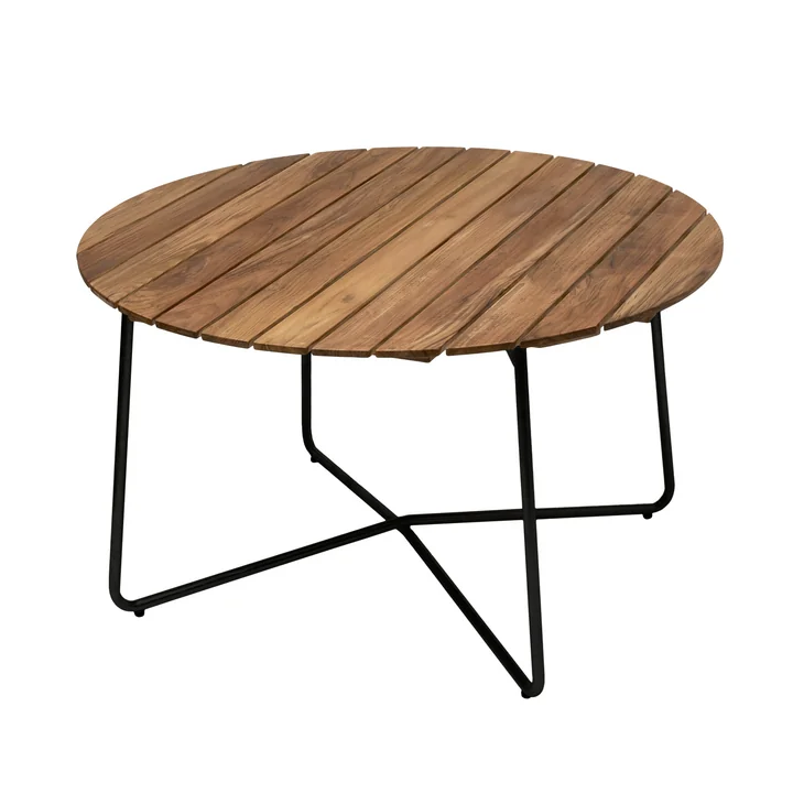 Grythyttan - 9A 120 Table de jardin Ø 120 cm, teck naturel / noir