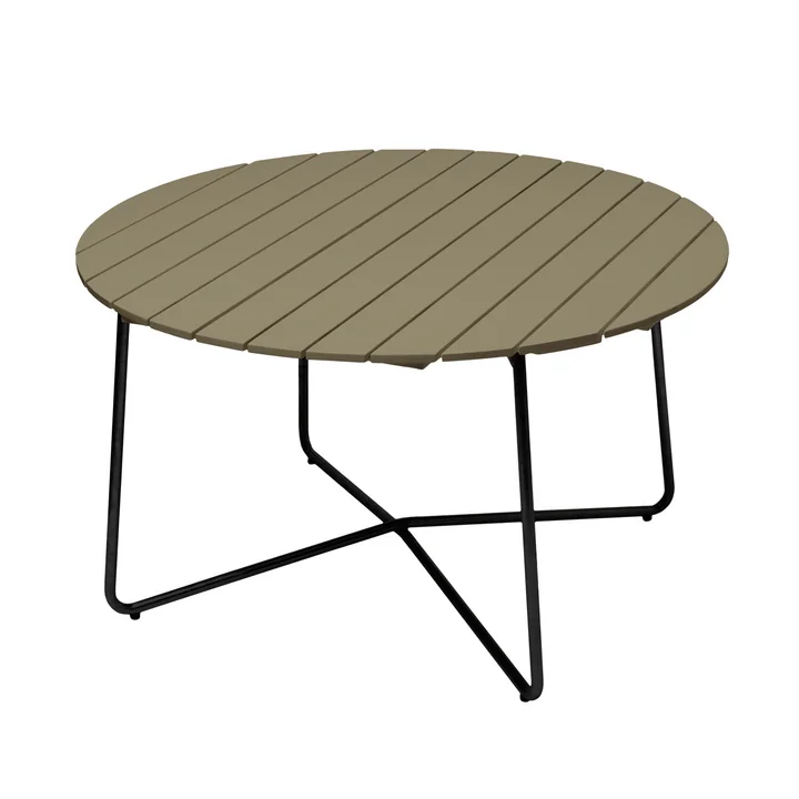 Grythyttan - 9A 120 Table de jardin Ø 120 cm, chêne verni vert clair / noir