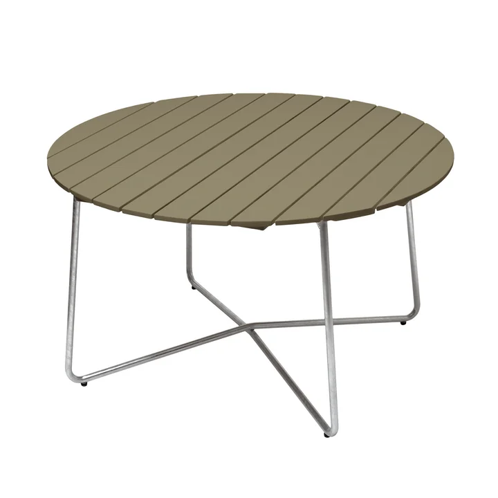 Grythyttan - 9A 120 Table de jardin Ø 120 cm, chêne verni vert clair