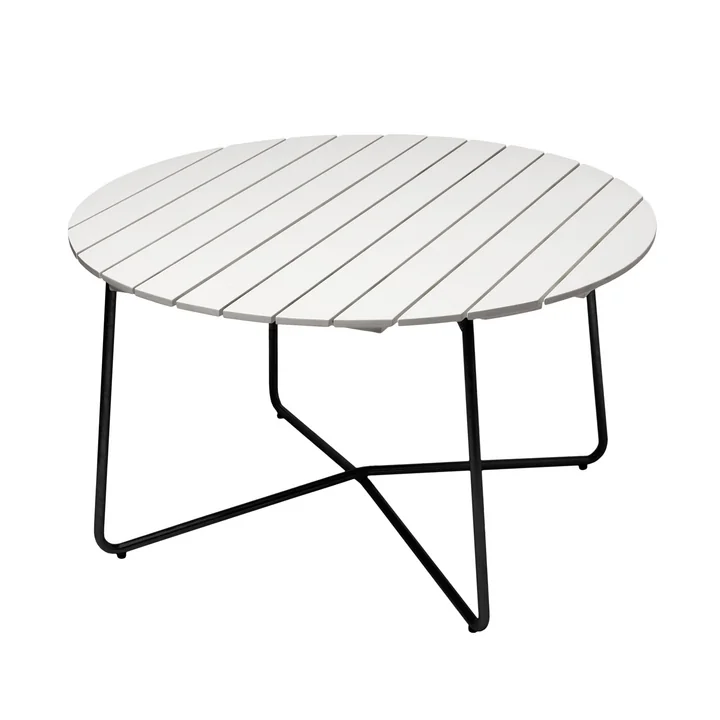 Grythyttan - 9A 120 Table de jardin Ø 120 cm, Chêne laqué blanc / noir