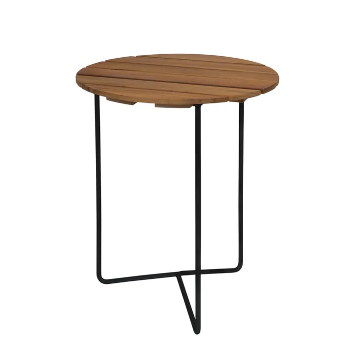 Grythyttan - 6B 60 Table de jardin Ø 60 cm, teck naturel / noir