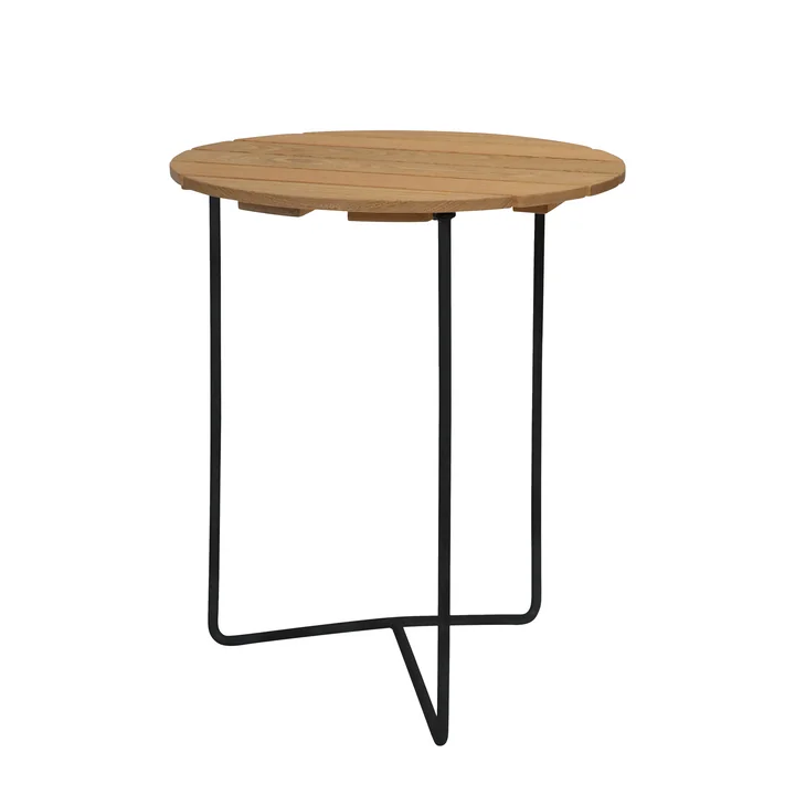 Grythyttan - 6B 60 Table de jardin Ø 60 cm, chêne huilé / noir
