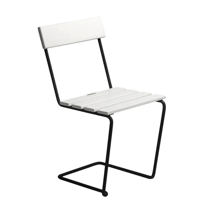 Grythyttan - 1 chaise de jardin, chêne laqué blanc / noir
