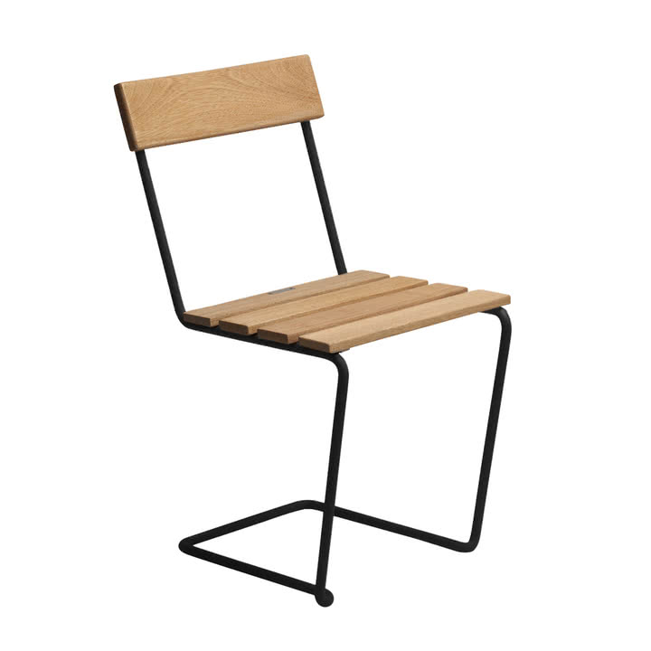 Grythyttan - 1 chaise de jardin, chêne huilé / noir