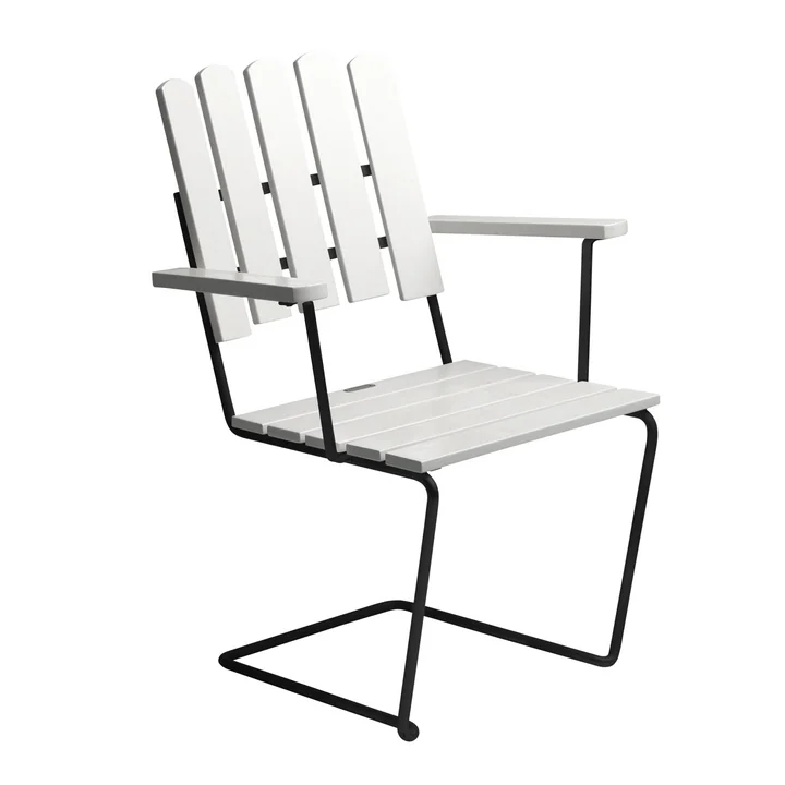 Grythyttan - A2 Fauteuil de jardin, Chêne laqué blanc / noir