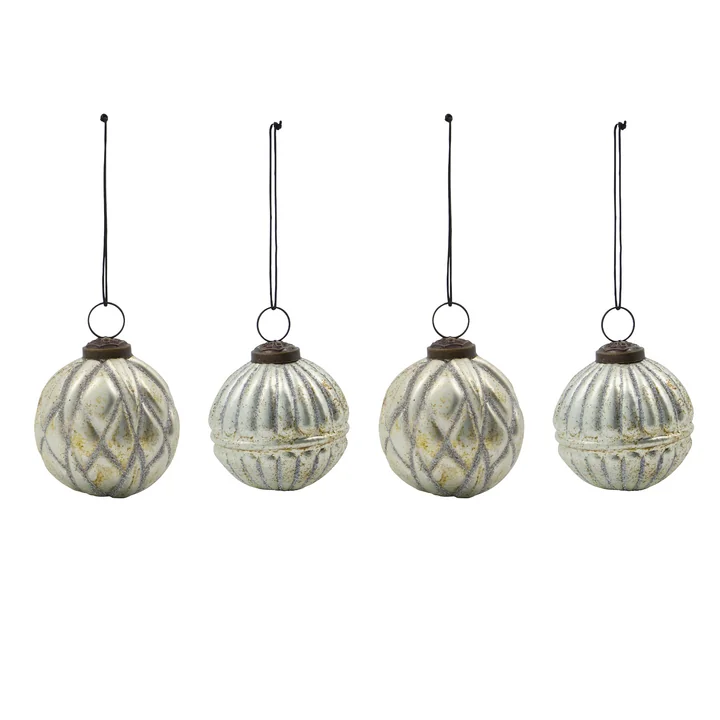 House Doctor - Rhomb Ornements, Ø 7,5 cm, argent antique