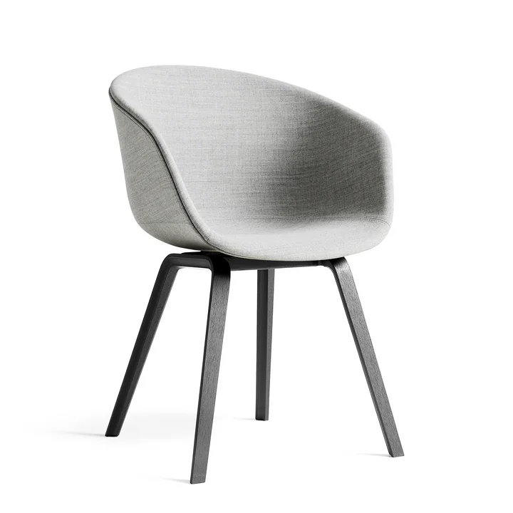 HAY - About A Chair AAC 23, chêne teinté noir / rembourrage intégral gris (Remix 123)