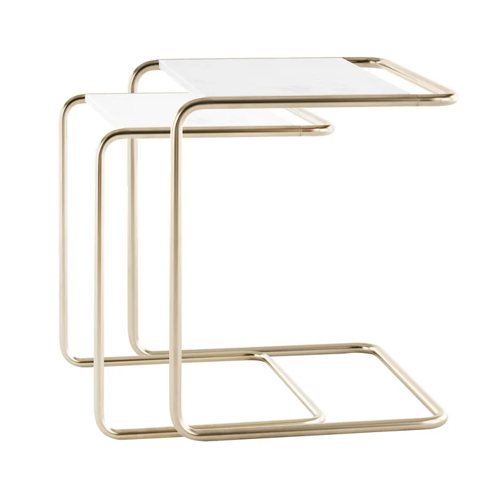 Thonet - B 97 Nordic Set de table d'ensemble, nickelsilver / Marbre glacier (set de 2) (JS. by Jil Sander)