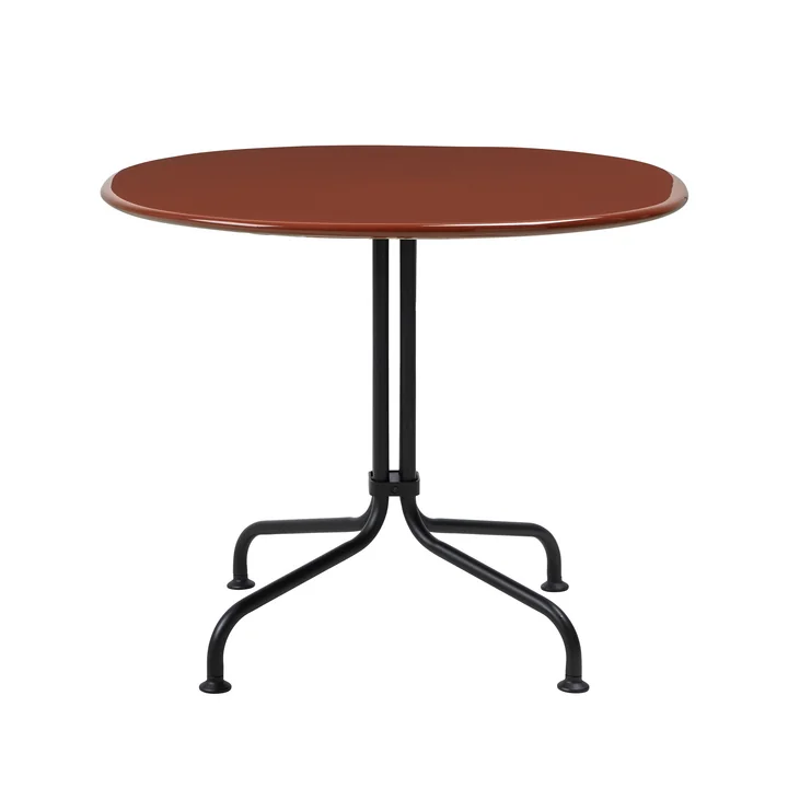 Gubi - Carmel Bistro Table de salon, 75 x 75 cm, noir / rock red