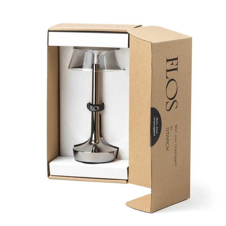 Flos - Bon jour Unplugged Lampe de table à accu, Color Tune, chrome