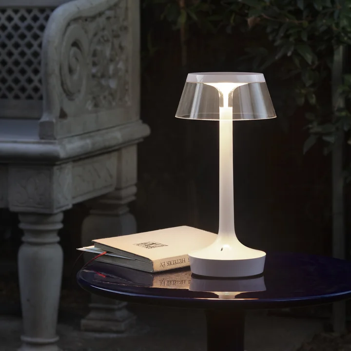 Flos - Bon jour Unplugged Lampe de table à accu, Color Tune, almost white