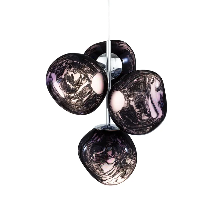 Tom Dixon - Melt Mini LED Lustre, smoke / argenté