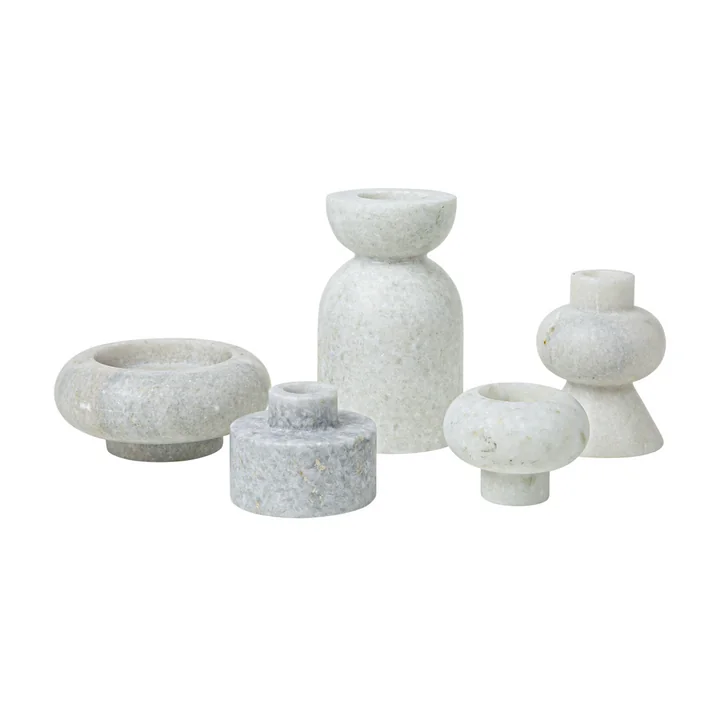 Tom Dixon - Stone Stacking Bougeoir, H 36 cm, blanc