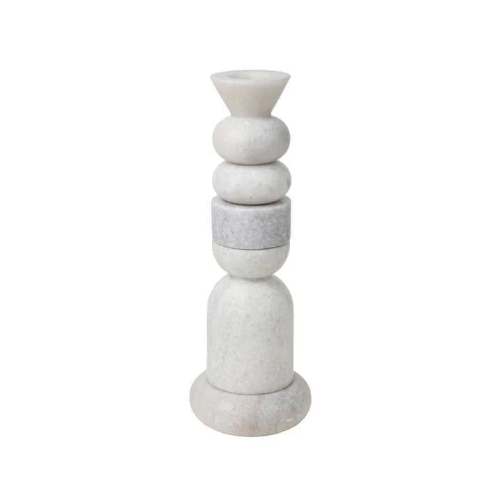 Tom Dixon - Stone Stacking Bougeoir, H 36 cm, blanc