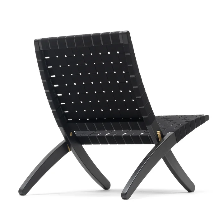Carl Hansen - MG501 Cuba Chair, chêne laqué noir / noir / accastillage laiton (Limited Edition)
