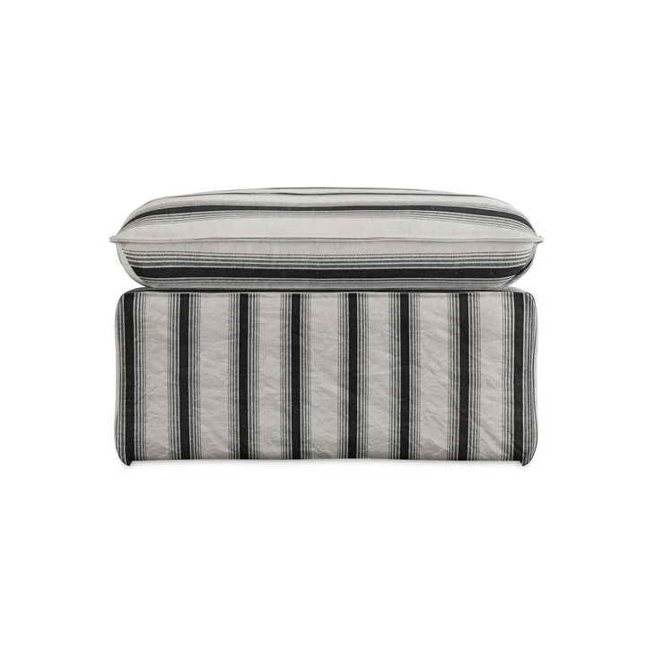 HKliving - Nomad canapé, pouf, Rocco / chalkstripe, frontal