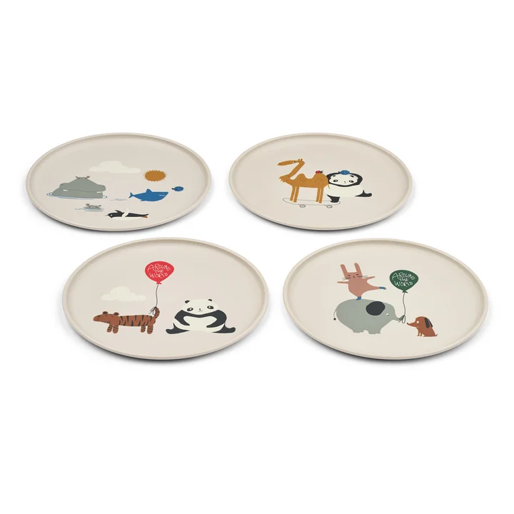 LIEWOOD - Remco Assiette, Around the world, sandy (set de 4)