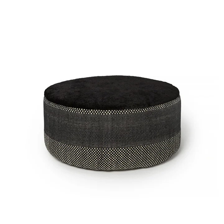 nanimarquina - Tres Persian Pouf, Ø 90 x H 40 cm, large, noir