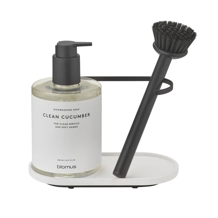 Blomus - Dhuva Organisateur de vaisselle avec brosse à vaisselle, lily white