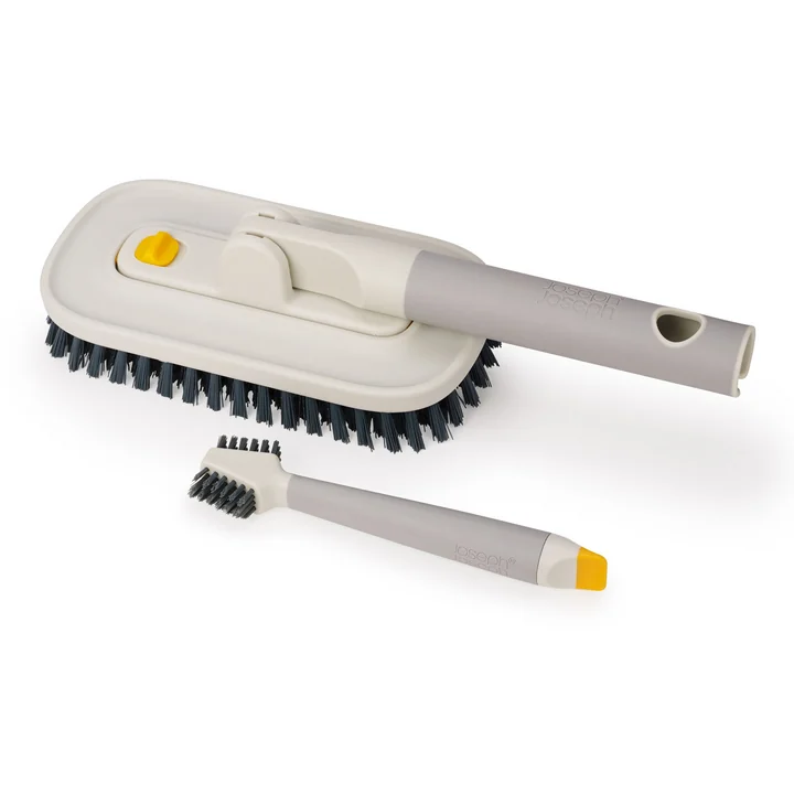 Joseph Joseph - CleanTech set de brosses avec brosse à récurer et brosse à carrelage, light stone