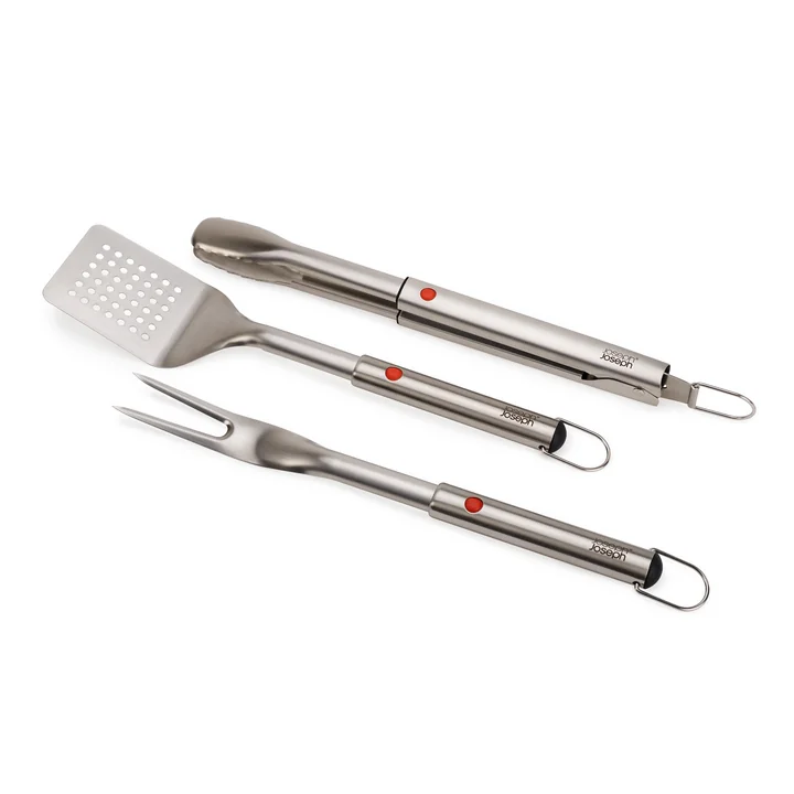 Joseph Joseph - GrillOut Set extensible d'ustensiles pour barbecue avec spatule, pince et fourchette à barbecue (3 pièces)