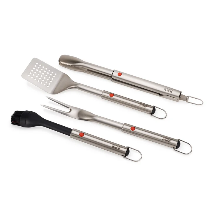 Joseph Joseph - GrillOut Set d'ustensiles de barbecue extensible avec sac de transport (4 pièces)