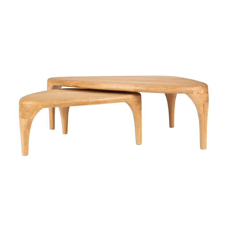Zuiver - Isla Table basse, chêne (lot de 2)