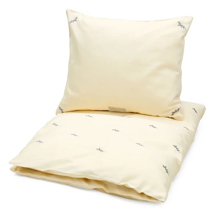 Cam Cam Copenhagen - Linge de lit pour bébé brodé, 70 x 100 cm, blueberries