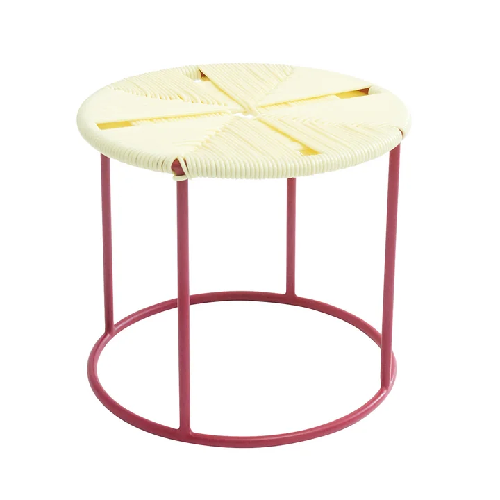 Acapulco Design - The Side Table, CDMX_2, blanc / burgundy red