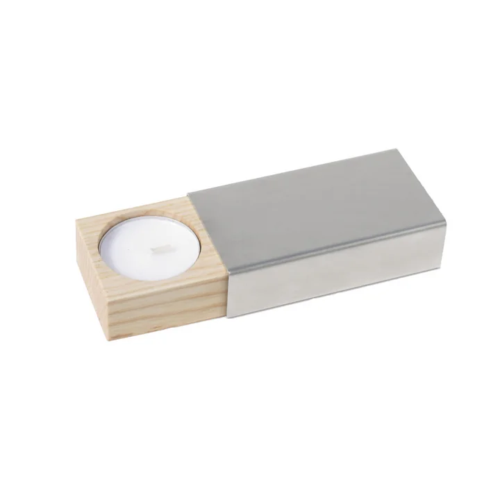 side by side - Two of us Bougeoir, 9,2 x 5 cm, argenté