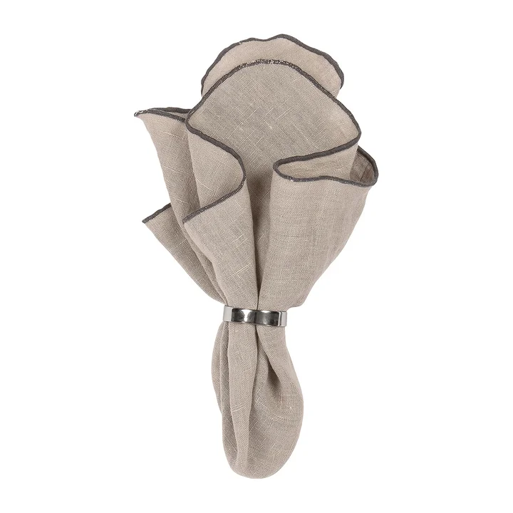Broste Copenhagen - Gracie Serviette de table, 45 x 45 cm, taupe warm grey