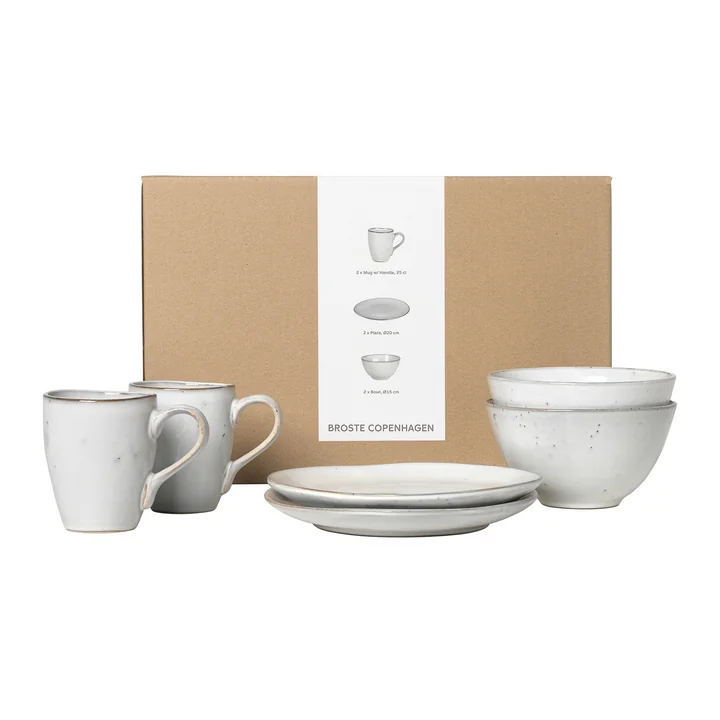 Broste Copenhagen - Nordic Sand Vaisselle Set de petit déjeuner, sable (6 pièces)