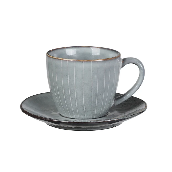 Broste Copenhagen - Nordic Sea Tasse avec soucoupe, 150 ml, soft blue
