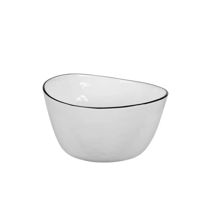 Broste Copenhagen - Salt Coupe, 20 x 18,5 x H 11 cm, blanc / noir