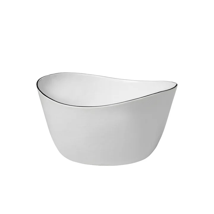 Broste Copenhagen - Salt Plat de service, Ø 24 x 13 cm, blanc / noir