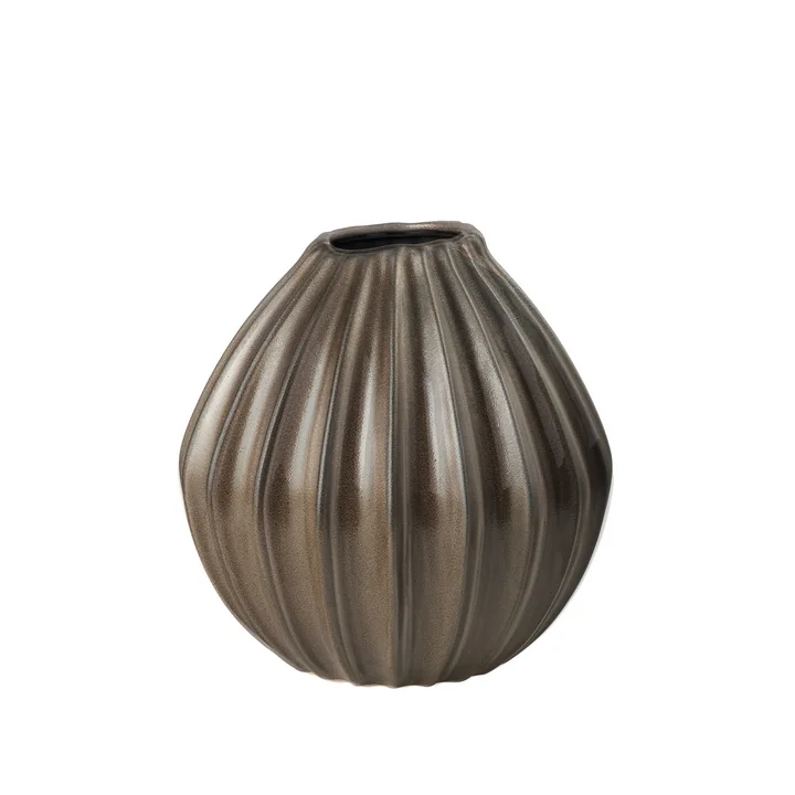 Broste Copenhagen - Wide Vase, Ø 30 x H 30 cm, antique brown