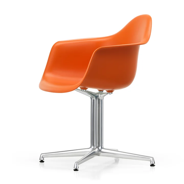 Vitra - Eames Plastic Armchair DAL RE, poli / orange rouille (patins en feutre basic dark)