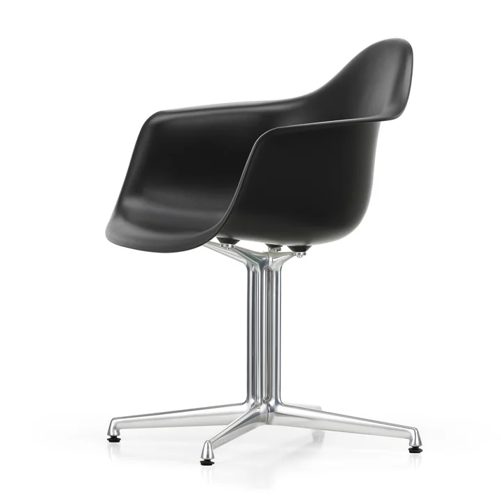 Vitra - Eames Plastic Armchair DAL RE, poli / noir profond (patins en feutre basic dark)