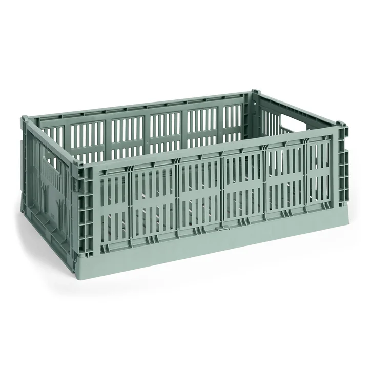 HAY - Colour Crate Corbeille L, 53 x 34,5 cm, vert sauge, recycled