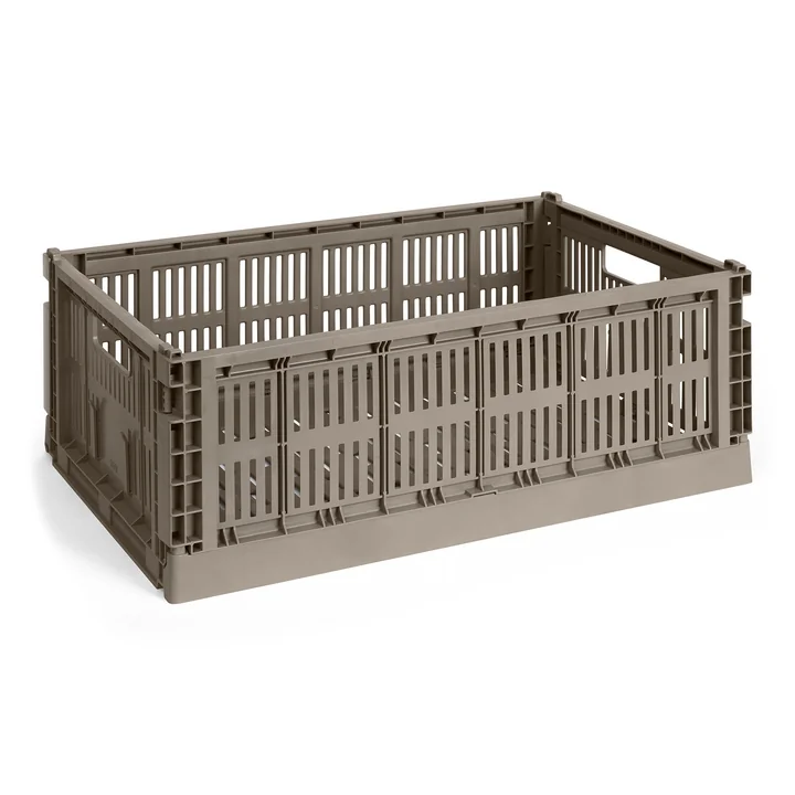 HAY - Colour Crate Corbeille L, 53 x 34,5 cm, warm grey, recycled