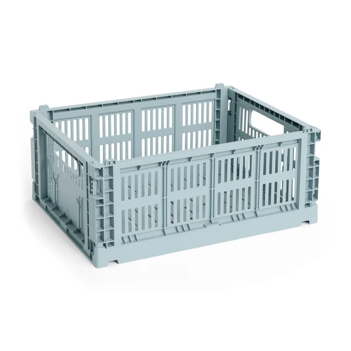 HAY - Colour Crate Corbeille M, 34,5 x 26,5 cm, bleu foncé, recyclée