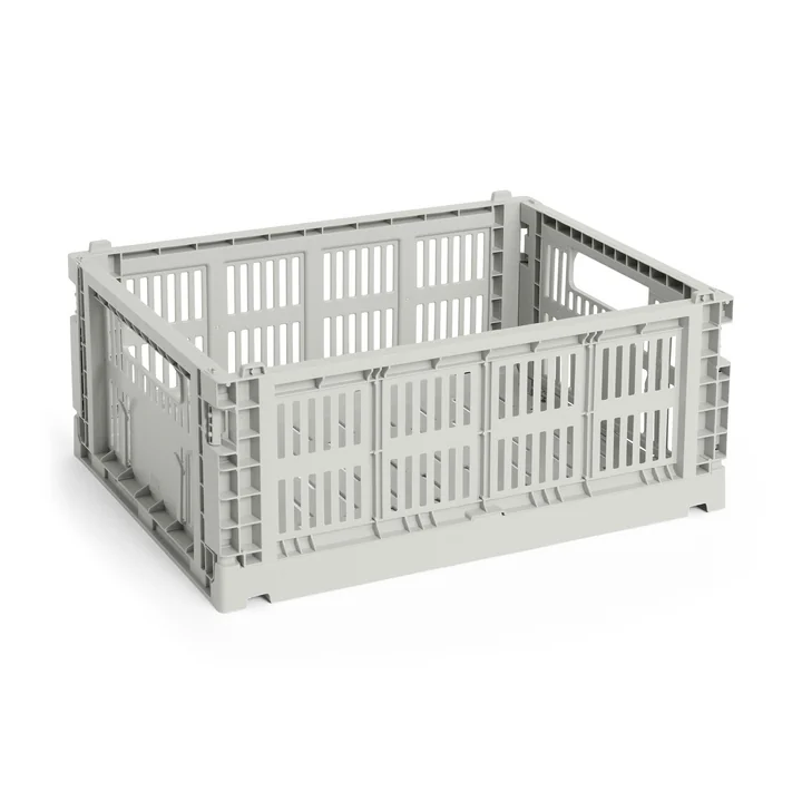 HAY - Colour Crate Corbeille M, 34,5 x 26,5 cm, grise, recyclée