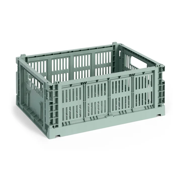 HAY - Colour Crate Corbeille M, 34,5 x 26,5 cm, vert sauge, recyclée